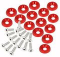 Universal 15 Piece M6 Engine Bay Jdm Billet Aluminum Dress Up Fender Washer Red 