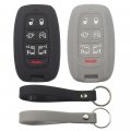 Kcpros 2pcs Rubber Silicone 7 Buttons Remote Smart Key Fob Cover Case Protector Keyless With Keychain For Chrysler Pacifica 