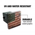 Rustic American Usa Flag Distressed Tow Trailer Hitch Cover Plug Insert