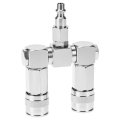 Air Hose Splitter 2-way Connector 1 4 In Npt Swivel 360 Degrees Connectors Compressor Accessories Fittings 