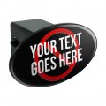 Personalized Custom 2 Lines Crossout No Symbol Oval Tow Trailer Hitch Cover Plug Insert
