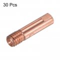 Harfington 30pcs Welder Tips 030 Bore Diameter M6 Copper Contact Tip For Mig 15ak Welding Torch Gun