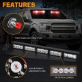 Xridonsen 34 Inch Emergency Visor Lights 40 Led Red White Strobe Interior Windshield Warning Flashing For Volunteer Firefighter