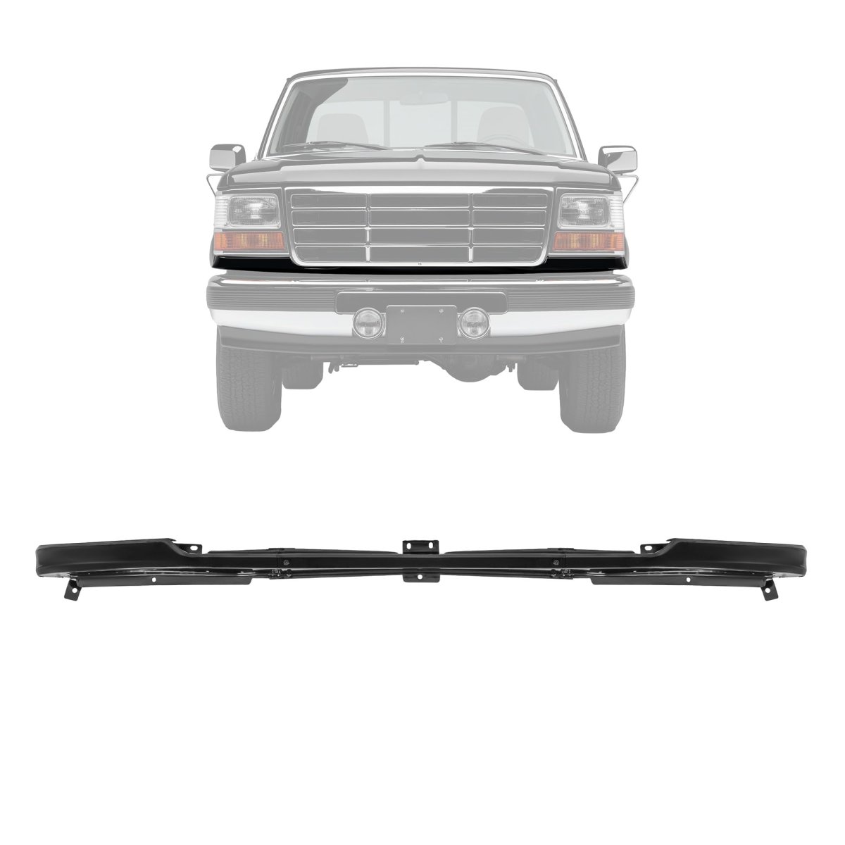 Front Bumper Filler For 1992-1997d Bronco Custom F-150 F-250 F-350 Xlt F-53 F-59 F-super Duty Replacement For Fo1087122