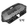 Bumper Grille Front With Acc Honeycomb Mesh For Audi A3 8v Rs3 Style 2017 2018 2019 2020 Black Stainless Steel Replacement Part