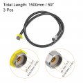 Uxcell Faucet Supply Line Connector 3pcs G1 2 Female X 59 Inch Long Braided 304 Stainless Steel Water Hose Black