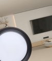 Satco 62-1804r1 7 Inch Led Disk Light Cct Selectable 2700k-5000k 780 Lumens 9 5w Triac Dimmable 90 Cri Wet Rated Black Finish 