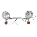 Chrome Driving Passing Turn Signals Spot Light Bar For Harley Suzuki Yamaha Cruisers Or Any Custom Applications
