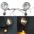 Chrome Driving Passing Turn Signals Spot Light Bar For Harley Suzuki Yamaha Cruisers Or Any Custom Applications