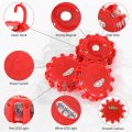 Tallew 12 Pack Led Road Flares Emergency Lights Roadside 9 Flash Modes Warning Car Safety Beacon Magnet Hook Flashing Disc