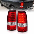 Amerilite Red Clear Led Replacement Brake Tail Lights Set For 03-06 Chevy Silverado Passenger And Driver Side