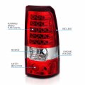 Amerilite Red Clear Led Replacement Brake Tail Lights Set For 03-06 Chevy Silverado Passenger And Driver Side