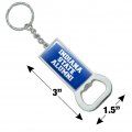 Indiana State University Alumni Keychain Rectangle Chrome Plated Metal Bottle Cap Opener Modern Style 3 X 1 5 In