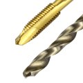 Metric Tap Drill Bit Set 2pcs M4 X 0 7 Spiral Point Thread Taps Titanium Coated And 3 3mm Twist Bits Roasted Yellow Screw 