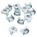 12-24 Cage Nut 25pcs Snap-ins Carbon Steel Zinc Plated Metric Nut For Server Rack Cabinet Silver 
