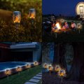 Aounq Solar Lights Outdoor Waterperoof Upgraded 4pack Tiki Torches With Flickering Flame 12led Mini Garden For Patio Yard