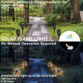 Aounq Solar Lights Outdoor Waterperoof Upgraded 4pack Tiki Torches With Flickering Flame 12led Mini Garden For Patio Yard