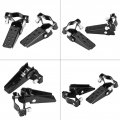 Tbest Black Motorcycle Foot Pegs Black Stylish Metal Motorbike Frame Rests Pedals