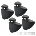 4set Glass Shelf Bracket Wood Glass Holder Support Wall Mount Powder Coated Adjustable Shelves Clamp For 3-16mm 0 12 63 Black
