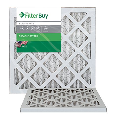 Afb Merv 8 Pleated Ac Furnace Air Filter Silver 2-pack 10x10x1 Inches