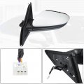 X Autohaux Door Mirror Assembly Left Driver Side For Honda Civic 2016-2021 Power Glass Non-heated Manual Folding 3 Pins Black