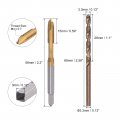 Uxcell M4 X 0 7 Spiral Point Thread Tap And 3 3mm Drill Bit Set Metric Titanium Plated Cobalt High Speed Steel Machine Screw