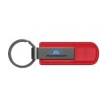 Ford Ranger Red Pu Leather Strap Key Chain With Gunmetal Gray Metal Bar Official Licensed Modern Style 3 75 In X 1