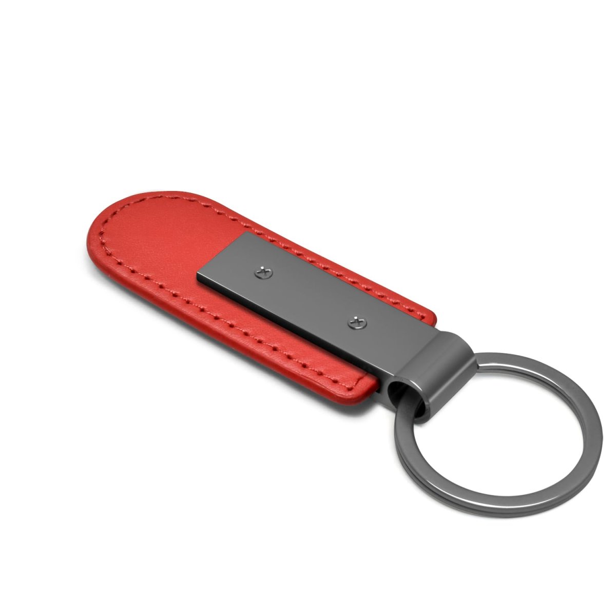 Ford Ranger Red Pu Leather Strap Key Chain With Gunmetal Gray Metal Bar Official Licensed Modern Style 3 75 In X 1