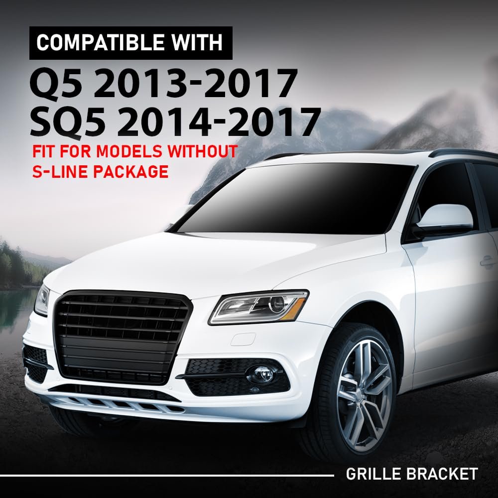 Grille Bracket Insert For Audi Q5 2013-2017 Sq5 2014-2017 Fit Models Without S-line Package 8r0853692b Au1207100