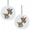 Set Of 2 Baby Goat Farm Animal Solid Ceramic Fan Pulls 