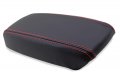 Fits 1994-2001 Acura Integra Real Black Leather Armrest Center Console Cover With Red Stitching Skin Only 