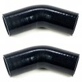 3 In Turbo Silicone Elbow Coupler 2 Pack 45 Degrees Ply Polyester Reinforced Piping For Turbocharger Black 