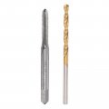 1 8-44 Unc Straight Flute Thread Tap And 2 6mm Twist Drill Bit Set Titanium Plated 6542 High Speed Steel Drilling Machine 