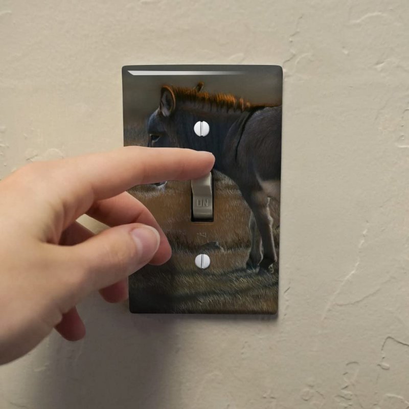 Burro Small Donkey Plastic Wall Decor Toggle Light Switch Plate Cover