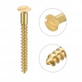 Uxcell Wood Screws M5 X 50mm Slotted Flat Head Brass Self-tapping Screw 20 Pcs