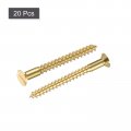 Uxcell Wood Screws M5 X 50mm Slotted Flat Head Brass Self-tapping Screw 20 Pcs
