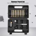 17pcs Punch Set With Tool Box Including Roll Pin Doublea Faced Hammer Brass Steel For Machinery Maintenance