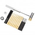 17pcs Punch Set With Tool Box Including Roll Pin Doublea Faced Hammer Brass Steel For Machinery Maintenance