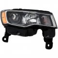 Partomotive For 17-22 Grand Cherokee Front Halogen Headlight Headlamp With Bulb Chrome Trim Right Passenger Side 