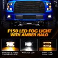 F150 Led Fog Lights For Ford 2015 2016 2017 2018 2019 Amber Halo Turn Signal Light Plug Play Front Bumper Lamps Replacement 2pc