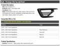 Right Passenger Side Fog Light Bezel Compatible With 2018-2021 Ford Expedition With Halogen Lights