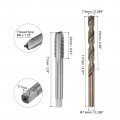 Uxcell Tap Bit Sets M9 X 1 25 H2 Straight Flute Machine Thread Milling 7 6mm M35 Cobalt High Speed Steel Hss-co Twist Drill