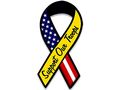 Ribbon Shaped Support Our Troops Sticker Military Served 