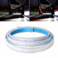 Opl5 2pcs 48 Inch Car Door Warning Led Light Interiors Anti-collision Strobe Strip Welcome Courtesy Safety Light Running Board 