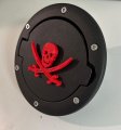 Jolly Pirate W Swords In 3d Blk Red For Jeep Wrangler Jk Jku Flag Gas Cap Cover Har 