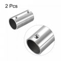 Uxcell Rail Pipe Fitting 2-way 60mm Length 202 Stainless Steel Straight Connector Brushed For 33mm 1 3 Od Handrail Railing 2