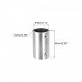 Uxcell Rail Pipe Fitting 2-way 60mm Length 202 Stainless Steel Straight Connector Brushed For 33mm 1 3 Od Handrail Railing 2