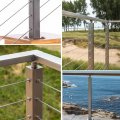 Anxingo Cable Railing Post Deck 42x2x2 Silver W Pre-drilled Hole Stainless Steel Top Mount Wood Concrete Angle Stairs