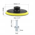 Uxcell 4 Hook And Loop Backing Pad Sanding Polishing Backer Plate With M10 Drill Adapter For Random Orbit Sander Polisher