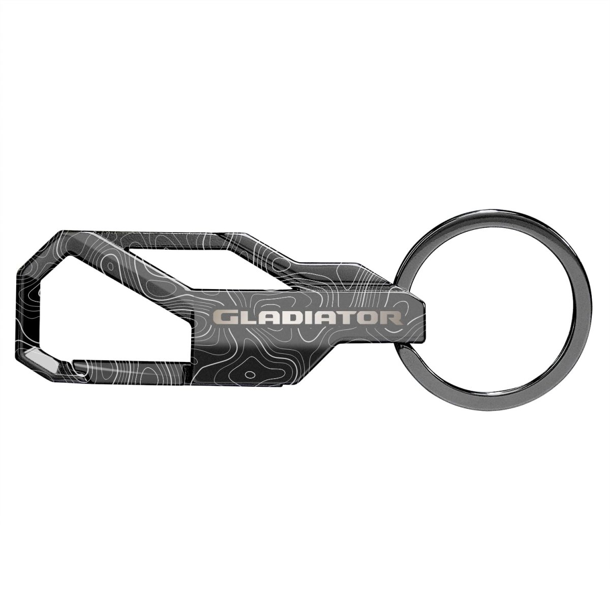 Jeep Gladiator Laser Etched Topographic Black Carabiner Style Snap Hook Metal Key Chain Official Licensed 3 75 In X 1